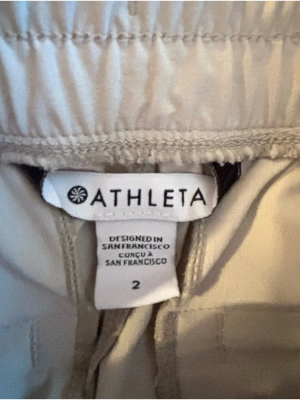 Athleta Cream Wide Leg Utility Pants Size 2 Lightweight - Picture 11 of 11